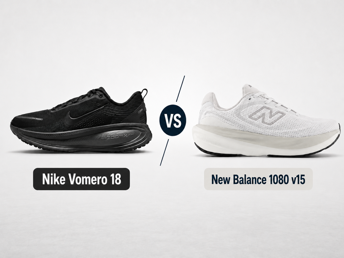 Nike Vomero 18 and New Balance 1080 v15 daily trainer comparison